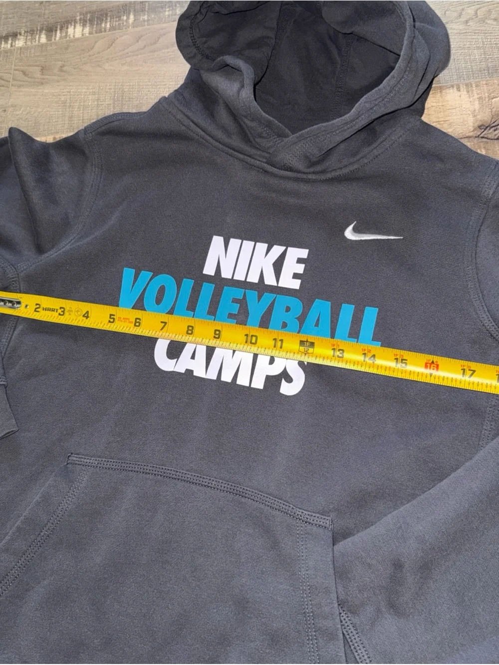 Nike Black Hoodie with Blue & White Volleyball Camps Print big kids XL